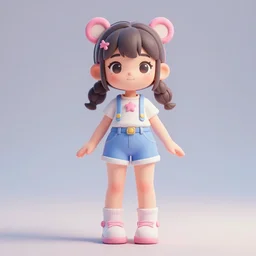 full body cinematic portrait shot of a very beautiful kawaii girl in very cute realistic WLOP digital art style, trending on Artstation, made by Tran Ross, , feminine in cute pastel shades, trending on pixiv, Unreal Engine, cool 3d visualisation, 4k, with beautiful volumetric light