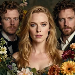portrait of natalie dormer, surrounded by flowers by karol bak, james jean, tom bagshaw, rococo, sharp focus, trending on artstation, cinematic lighting, hyper realism, octane render, 8 k, hyper detailed.