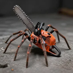 spider wielding a chainsaw