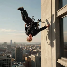 Steven Hawking doing a wheelchair backflip off a building