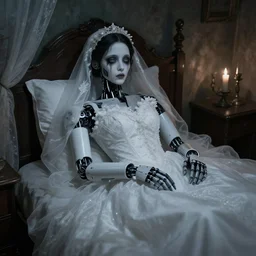 robot bride suffering from insomnia, folk horror