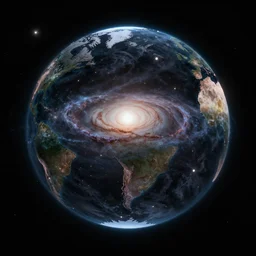 Dark matter globe nesr galaxy, photo realistic, 4k, 3d