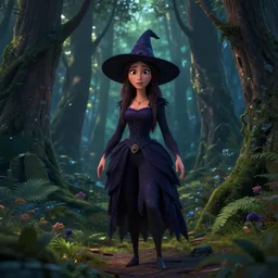 a gorgeous dark fairy tale witch forest, in the style of thomas cole and pixar. beautiful beyond imagination! hyperrealism, 3 d cartoon, cgi movie, path tracing, trending on artstation