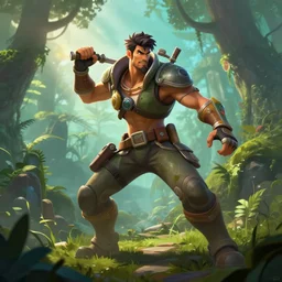 rainforest as an apex legends character digital illustration portrait design by, mark brooks and brad kunkle detailed, gorgeous lighting, wide angle action dynamic portrait