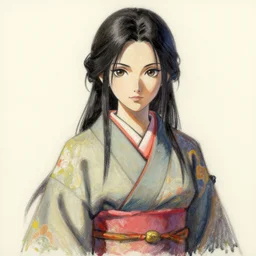 A very rough oil pastel anime portrait of Ssunbiki as a beautiful woman wearing a kimono from Skyrim, by Stanley Artgerm Lau, WLOP, Rossdraws, James Jean, Andrei Riabovitchev, Marc Simonetti, and Sakimichan, large brush, low detail, trending on artstation