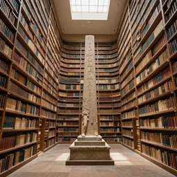 ancient library interior holding the secrets of mankind