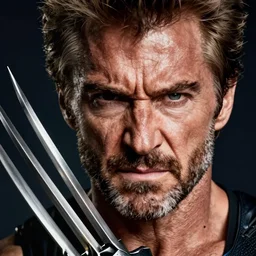 Clint Eastwood as Wolverine, metal claw out, X-men angry face, hyper realistic, portrait, high detail skin