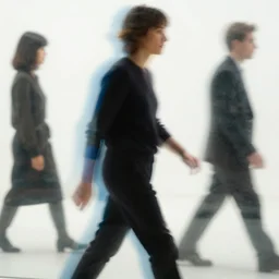 close - up portrait of marcel duchamp walking through glass, white background, photography rinko kawauchi and edward weston and jochen lempert, collage, blender, volumetric light, color bleed, saul leiter
