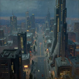 nar shaddaa, cyberpunk, overhead view, distance shot, painting by brothers hildebrandt