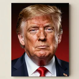a poster design of a close portrait donald trump as the Toxic Avenger, warm color, Highly detailed labeled, poster, peter mohrbacher, featured on Artstation