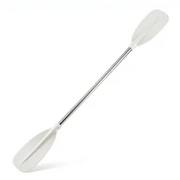 glass canoe paddle, 8k product photo, isolated on a pure white background, centered, entire object in frame, sharp focus, soft studio lighting