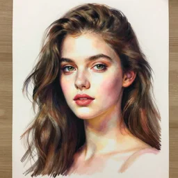 female portrait, colouring - in sheet