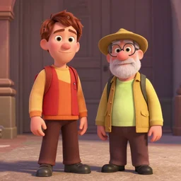 marty mcfly and doc brown as pixar animated characters