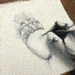 a robot hand sketching a robot hand on paper