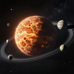 dadaist artwork depicting the solar system