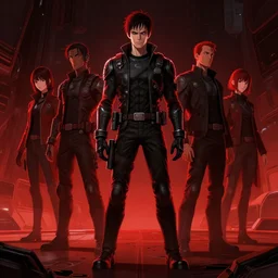 wes craven spaceship, extremely detailed, red and black tones, sharp focus, wide view, full body shot, smooth, digital illustration, by james jean, by rossdraws, frank franzzeta, mcbess, sakimichan