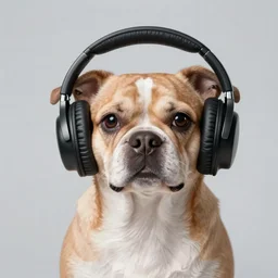 portrait of a cute dog wearing headphones by elke vogelsang!!!, 8 k ultra realistic, trending on artstation, 4 k, hyperrealistic, focused, extreme details, unreal engine 5, cinematic, masterpiece