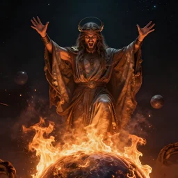 god creator having fun watching planet burn