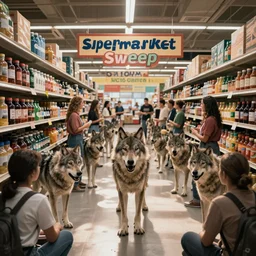 Supermarket Sweep but they've finally decided to release all the ravenous wolves into the store alongside the contestants.