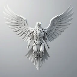 highly lifelike full body outline with eagle wings regalia adornments rayshade hdr into infinity, axonometricy mechanical fantasy intricate elegant, in void of latent space, volumetric lighting 3 d modelling