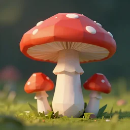 low poly mushroom