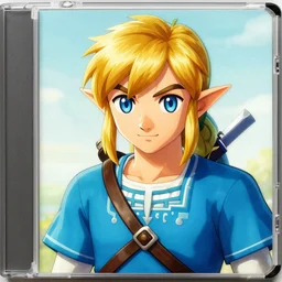 an in game portrait of link from the legend of zelda cdi, zelda cdi art style.