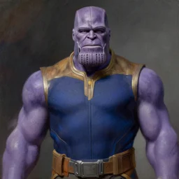 Thanos from Marvel with his helmet on by William Adolphe Bouguereau