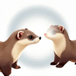 an illustration depicting a weasel staring deep into the heart of the all - and - nothing of the emerging singularity ; / what has god wrought? / he whispers.