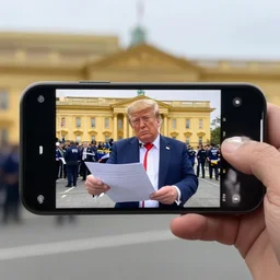 the donald shreds documents as the fbi raid his golden palace. news footage 4 k vertical mobile phone shot