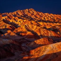 highly detailed realistic photo of glowing mountains in desert at night, vibrant colors, award winning masterpiece photography, hyper realistic, concept art, 8 k detail post - processing