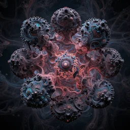 3d fractal background by Escher, psychedelic, mandelbulb 3d, digital art, high details, atmospheric, trending on artstation, deviantart, 8k resolution