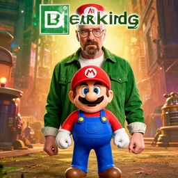 a movie poster of breaking bad starring super mario, movie poster, 4 k