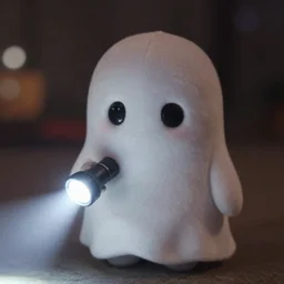 cute fumo plush banshee girl lit by a flashlight, grainy found footage, trail cam footage, bokeh f / 2. 5, vray