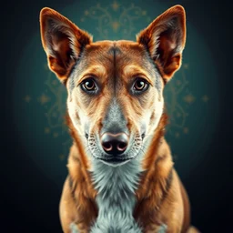 awesome cute caramel mongrel dog artwork intricate artwork, illustration by tooth wu and wlop and beeple, greg rutkowski, beautiful, very coherent symmetrical artwork, cinematic, hyper realism, high detail, mutt, portrait, octane render, unreal engine, 8 k, vibrant colors, smooth gradients, high contrast, depth of field, aperture f 1. 2