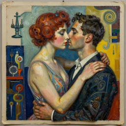 the last lover detailed and highly reliefed analogue mixed media collage with canvas texture in style of conteporary art, dada 20s, photorealistic, expressionism, masterpiece, perfect composition, spectacular quality, intricate oil details