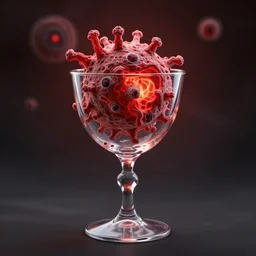 red supernova bleeding into a chalice, HD, Intricate, Highly Detailed, Digital art
