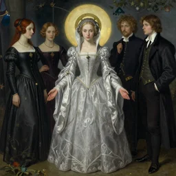 beautiful young medieval queen by zdzisław beksinski, iris van herpen, jean delville, james jean, visionary, symbolist