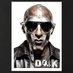 mf doom, poster, opaque, detailed rendered