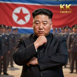 pensive pose, hyper - realistic photo of kim jong - un leading the people of north korea towards communism volumetric lighting, volumetric shadows, 8 k, octane perfectly detailed rendering, extremely hyper - detailed, intricate, epic composition, unusual lighting, masterpiece, trending artstation, very highly detailed, stunning, hdr, smooth, sharp focus, high resolution, award winning photo, dslr, 5 0 mm