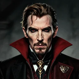 a highly detailed satanic portrait of stephen strange, james gurney, james jean