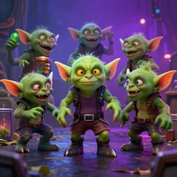 goblins partying at a rave, green skin, octane render, 8 k, fantasy