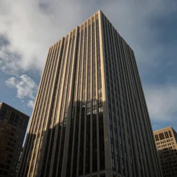 realistic a photo of a downtown office building