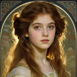 portrait of a teen goddess, detailed gorgeous face, garce, medium shot, rimming light, alphonse mucha, artgerm lau, greg rutkowski