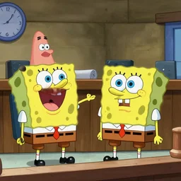 saul goodman defending spongebob in court, realistic
