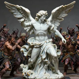 high intricate porcelain baroque angelic handsome face muscular male warrior fighting the army of the demon lord, 8 k, hyperrealistic hyperdetailed maria panfilova, andrea savchenko, mike kime, ludovic plouffe, qi sheng luo, oliver cook, trending on artstation