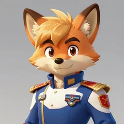 a portrait of fox mccloud from starfox wearing a space cadet uniform, handsome eyes, artstation, concept art, furry furaffinity