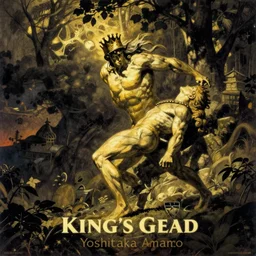 King's greed by Yoshitaka Amano in the style of Gustavo Dore