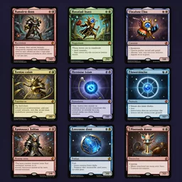 A modular asset template  to create your own custom cards by Magic gathering, Artifact, hearthstone, tabletop, icons, status icons, card, GUI, TCG, ArtStation, CGSociety,
