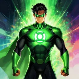 symmetry!! stunning portrait of dc's green lantern!! by victo ngai, kilian eng vibrant colours, dynamic lighting, digital art, winning award masterpiece, fantastically beautiful, illustration, accurate, aesthetically inspired by beksinski and dan mumford, trending on artstation, art by greg rutkowski, 8 k