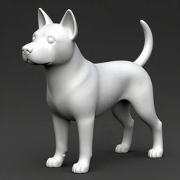 detailed 3 d mesh of a dog, modeling space zbrush